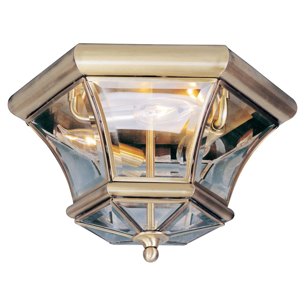 Livex Lighting 7053-01 Monterey Ceiling Mount in Antique Brass 